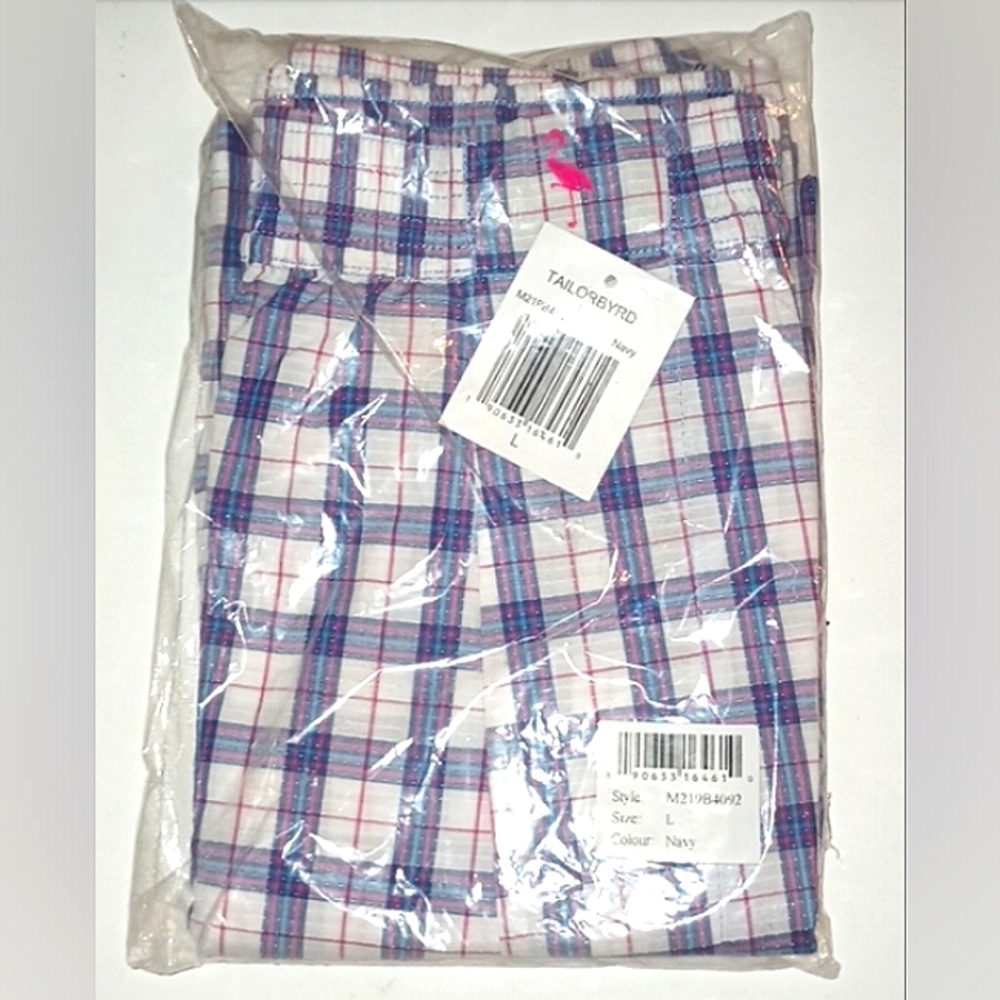 TAYLOR BYRD NAVY,WHITE AND RED PLAID MEN BOXERS
